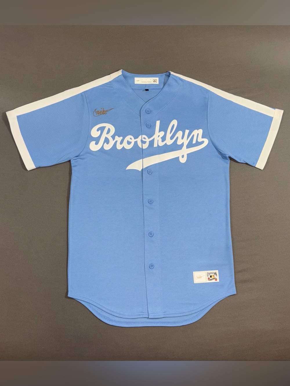 Men’s Nike Brooklyn Dodgers Cooperstown MLB Jersey Light Blue Size SMALL